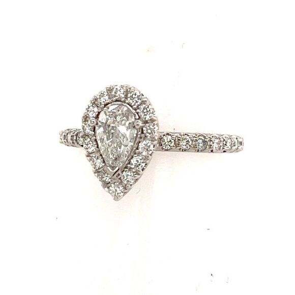 Diamond Engagement Ring 14k White Gold 0.90 TCW Certified $4,950 210736 - Picture 10 of 12